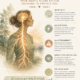 Illustrated infographic of a woman's profile with her nervous system glowing throughout her body, explaining the sympathetic nervous system as the body's alarm system. The graphic describes how it prepares the body for fight, flight, or freeze, common triggers, the effects of prolonged activation, and the role of awareness and compassion in supporting nervous system regulation.